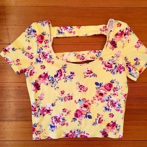 Charlotte Russe floral crop top, size S